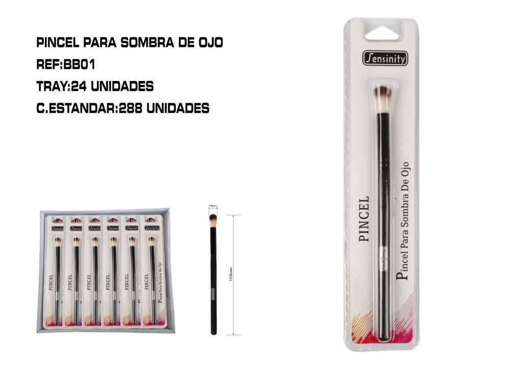 Pincel para sombra de ojos 24/u 288/u - Cosméticos