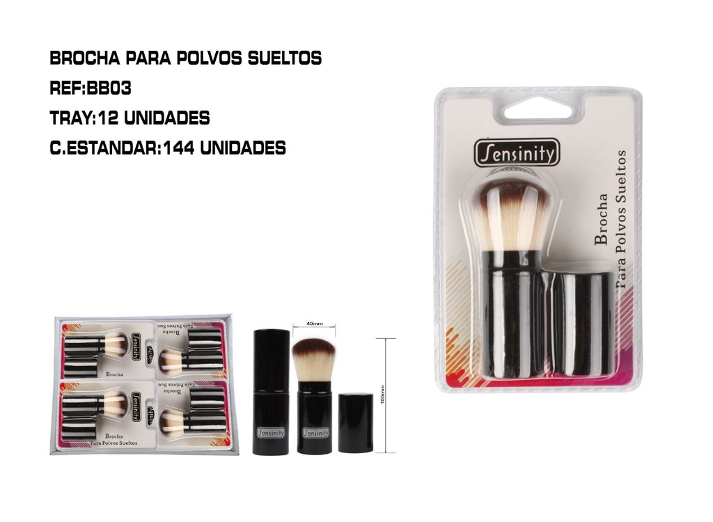 Brocha de bolso para polvos sueltos 12/u para maquillaje