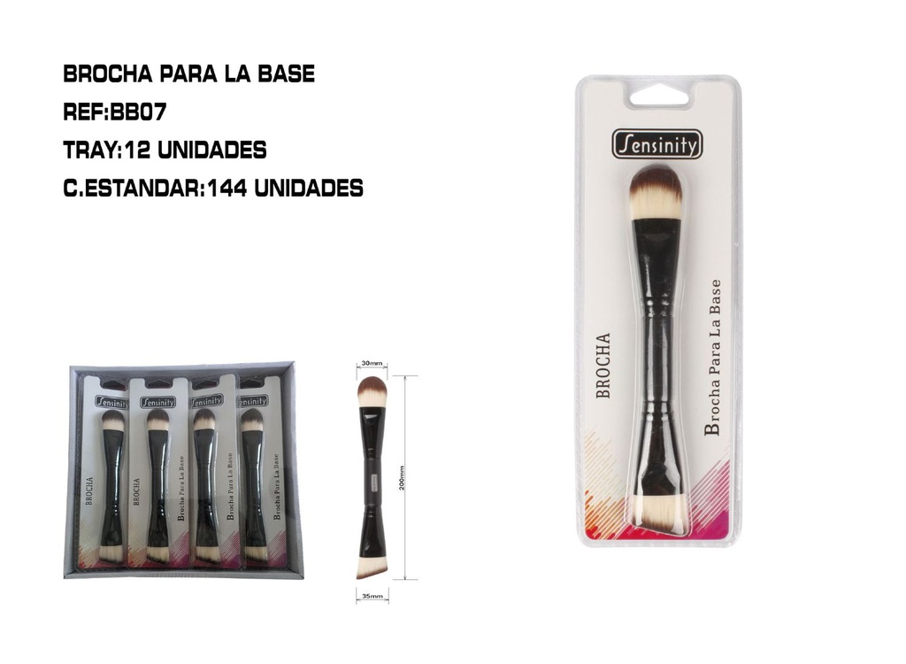 Doble brocha para base maquillaje 12/u