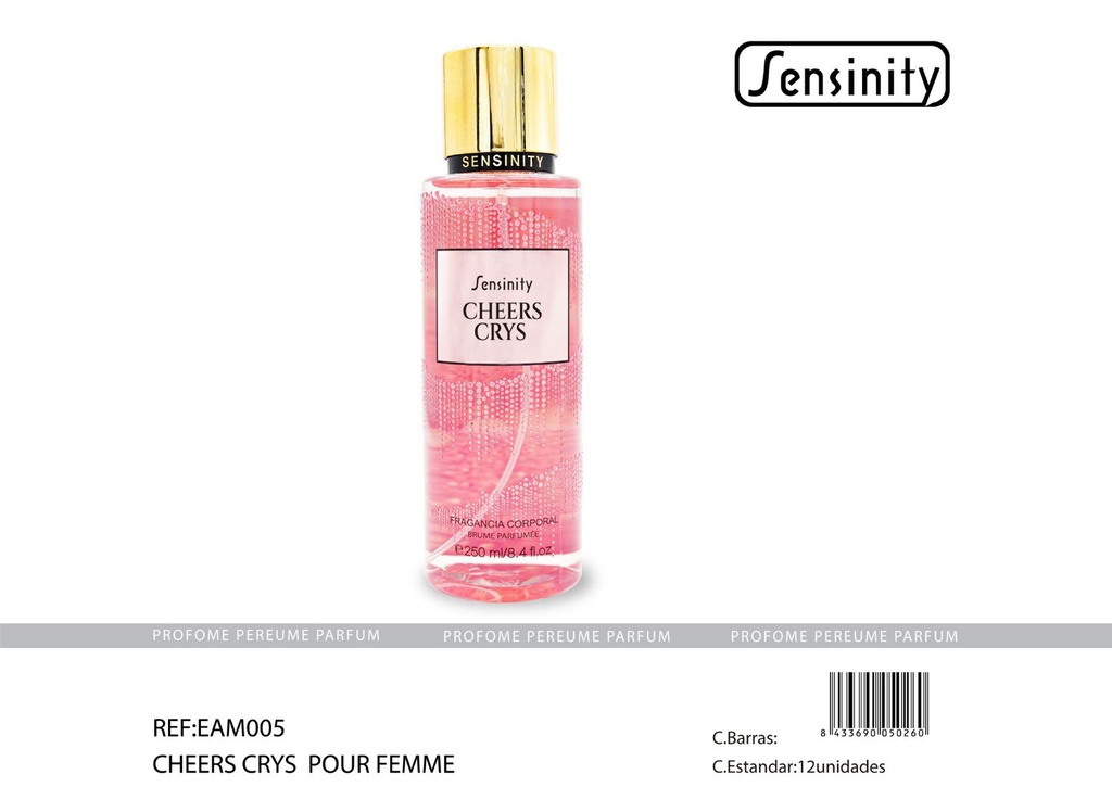 Body spray Cheers Crys 250 ml - Fragancia femenina