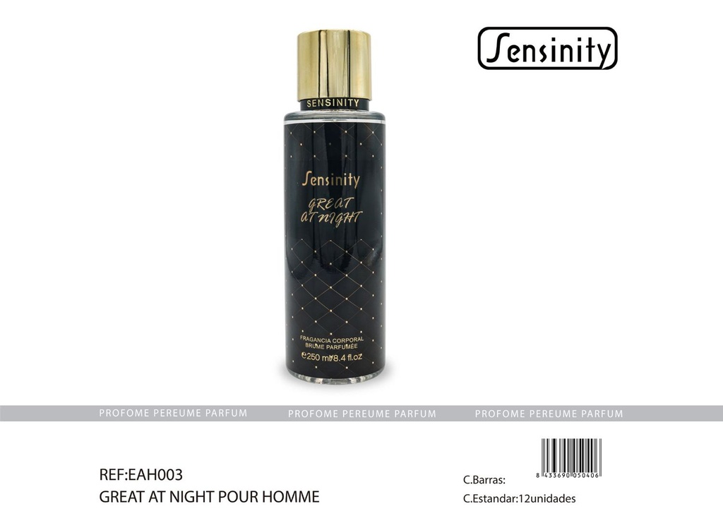 Body spray Great at Night 250 ml Sensinity - Fragancia masculina