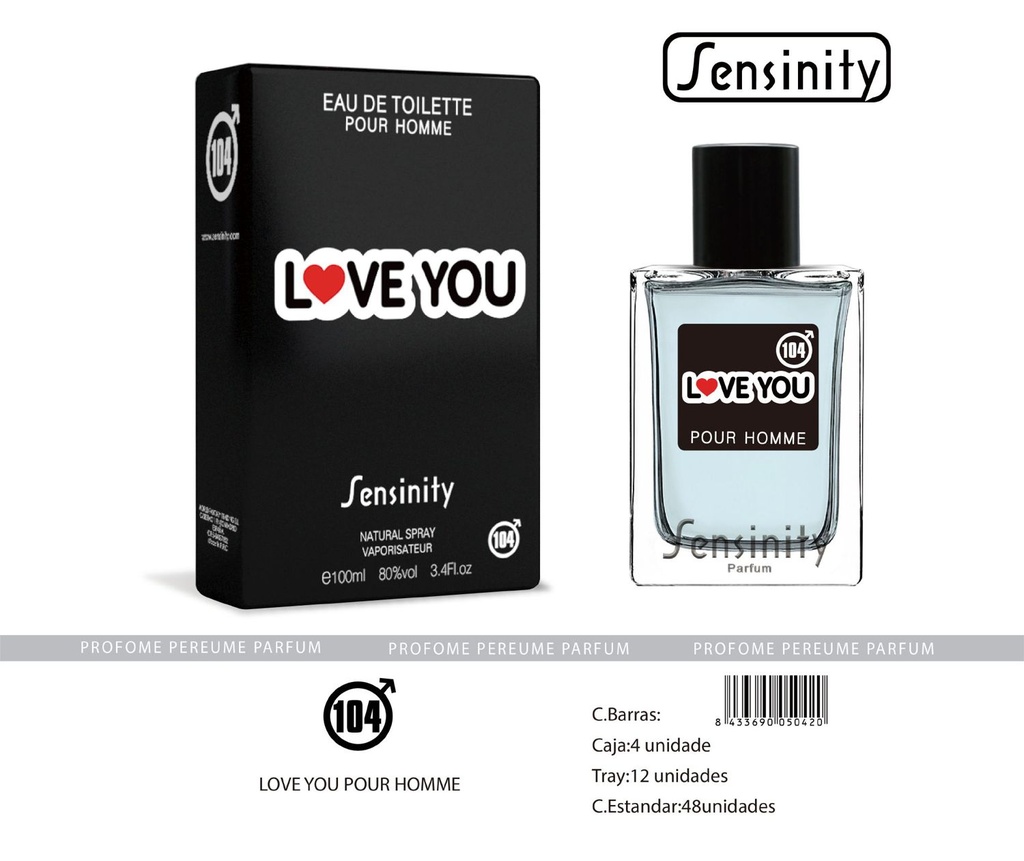 Perfume Love You Sensinity para hombres