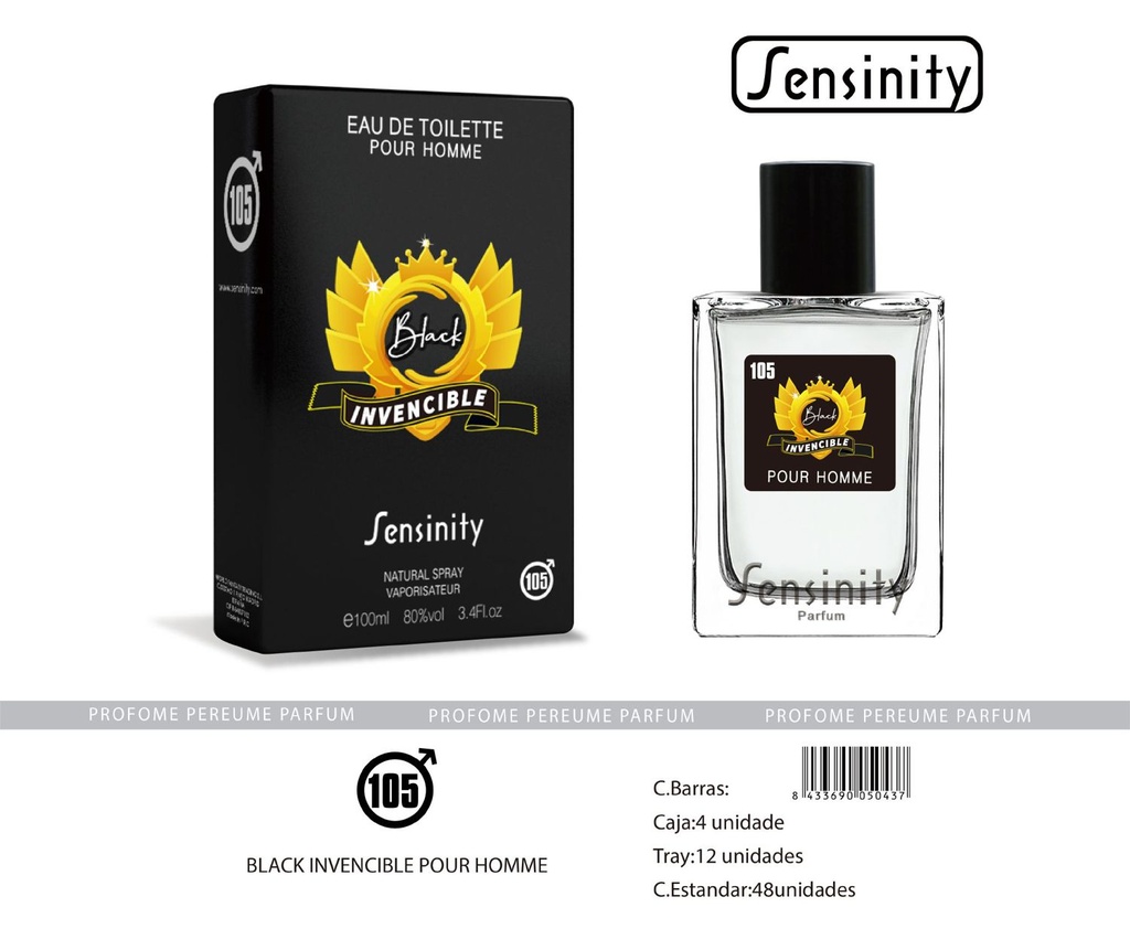 Perfume Black Incencible Sensinity para hombre