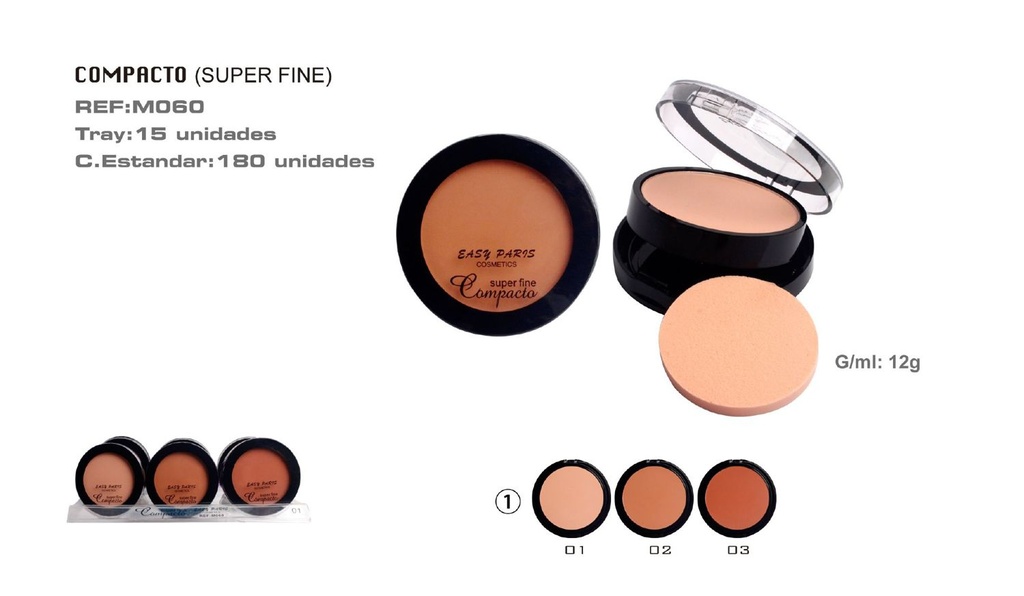 Polvo compacto super fino 15/u para maquillaje