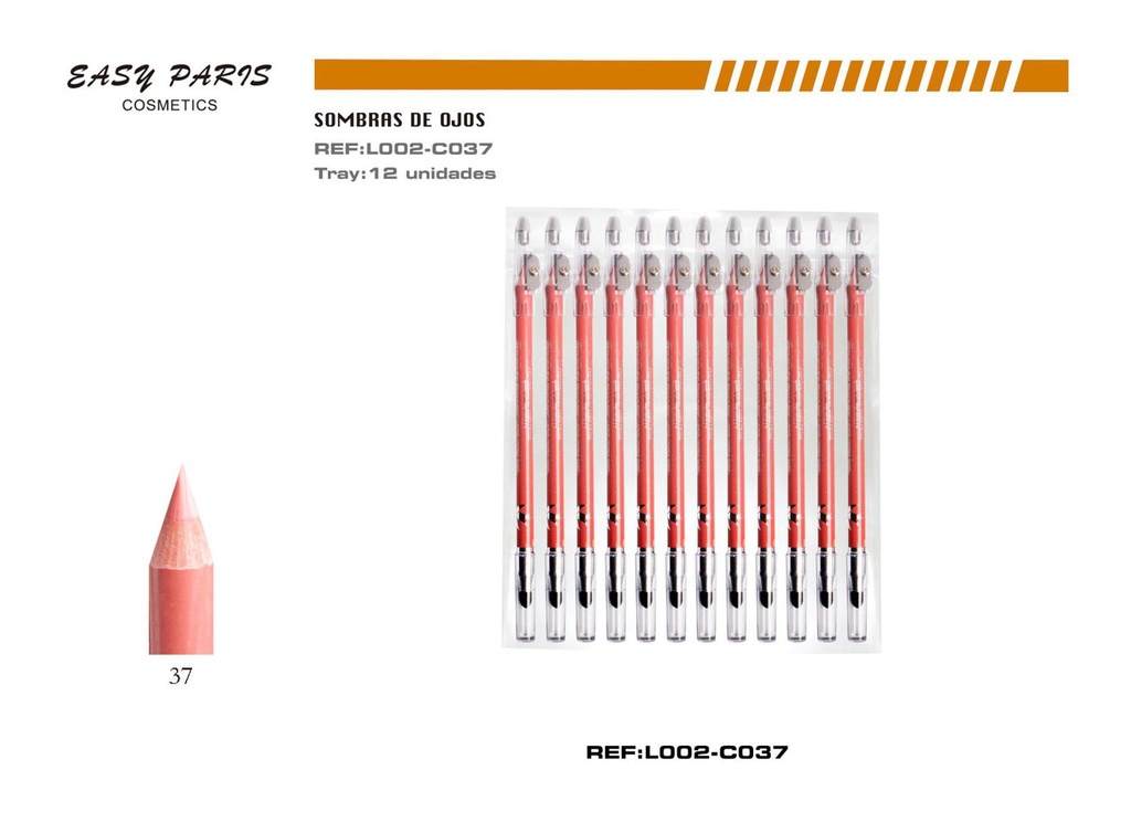 Lápiz con sacapuntas y difuminador 12/u para maquillaje y dibujo