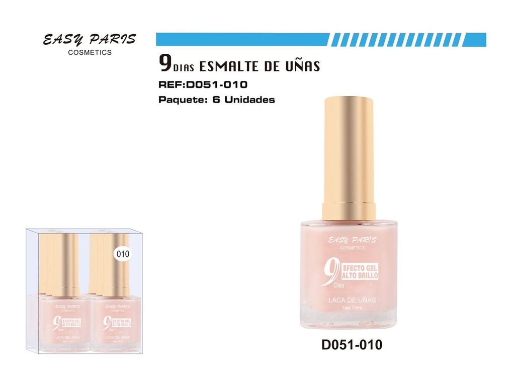 Esmalte de uñas 9 días 6/u 144/u para manicura