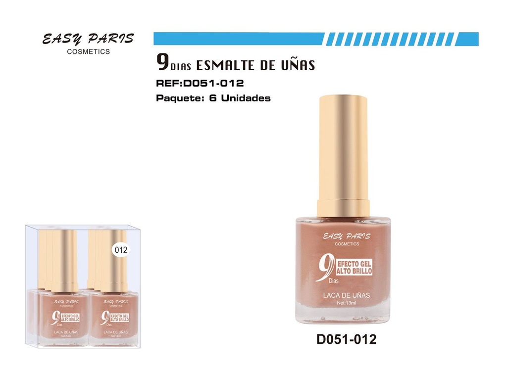 Esmalte de uñas 9 días 6/u 144/u