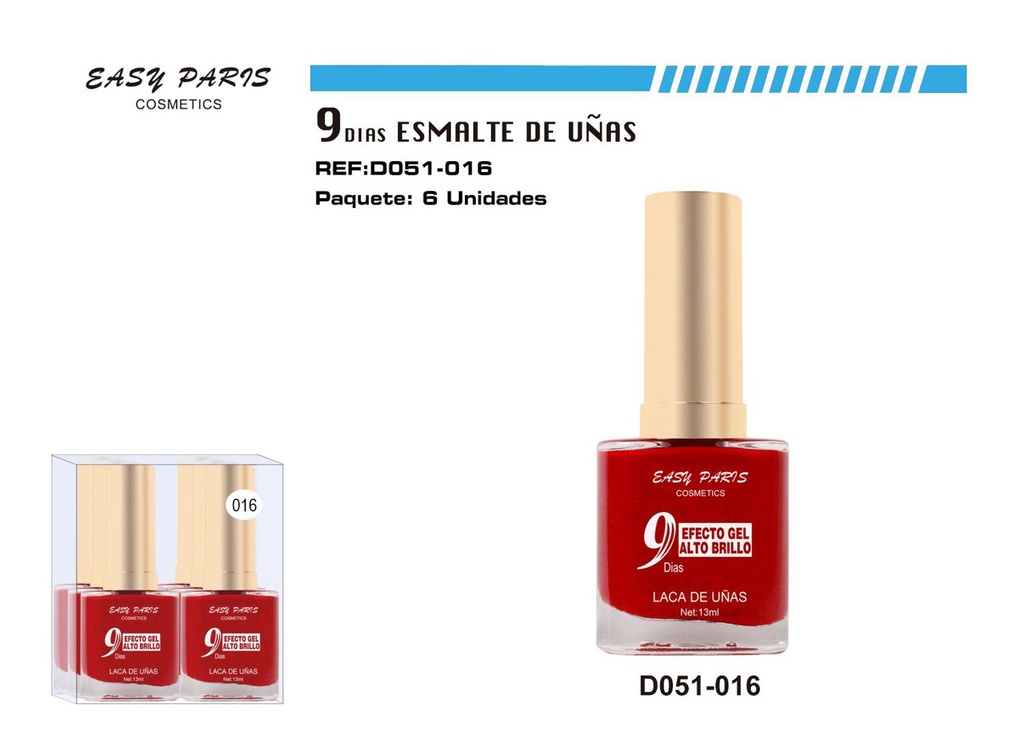 Laca de Uñas 9 Días 6/u 144/u - Esmaltes de uñas