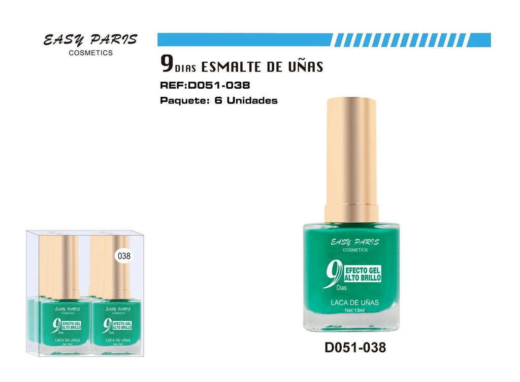 Esmalte de uñas 9 días 6/u 144/u para manicura