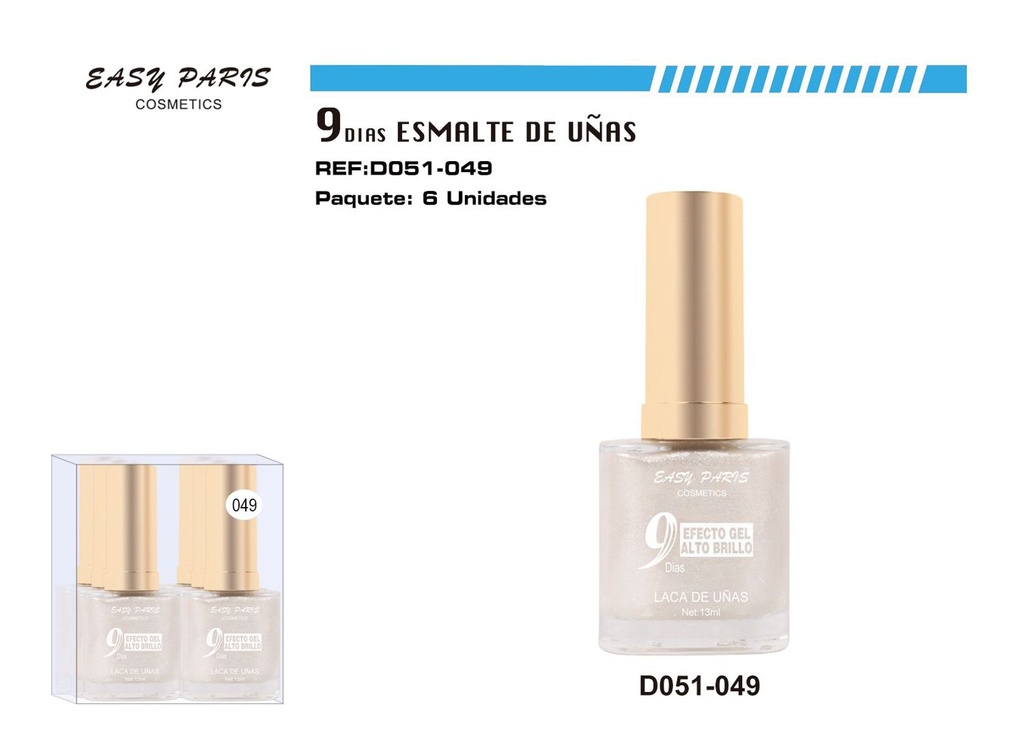 Laca de Uñas 9 Días 6/u 144/u - Esmaltes de uñas