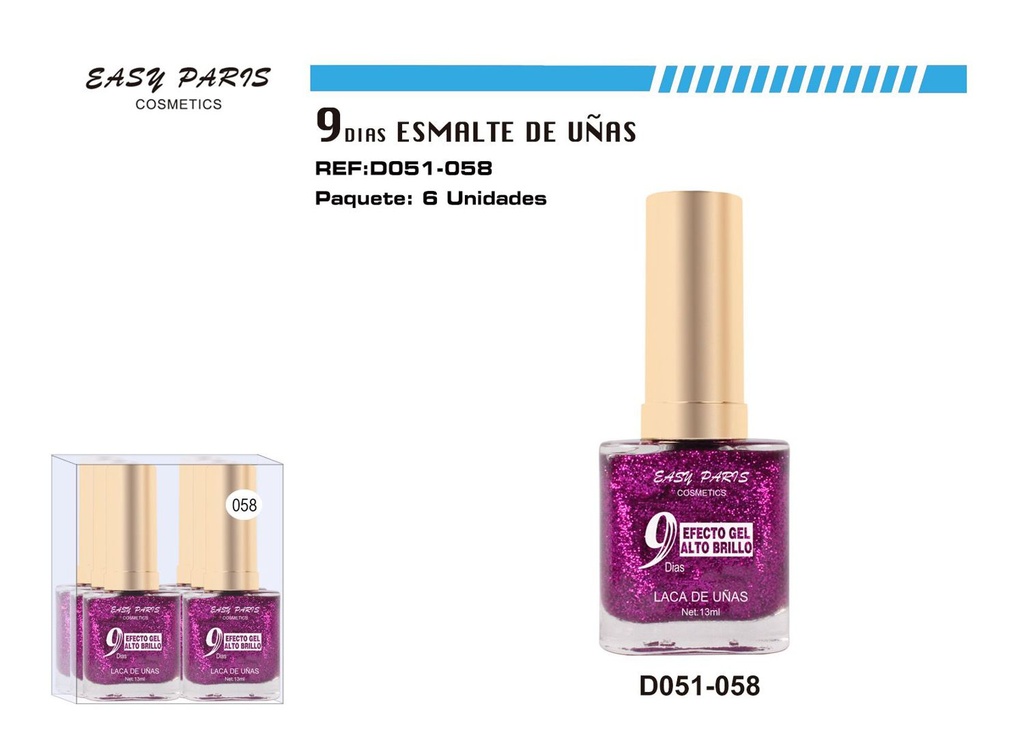 Esmalte de uñas 9 días 6/u 144/u para manicura