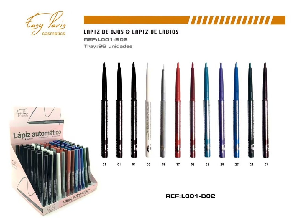 Lápiz automático colores L001 96/u para escritura y dibujo