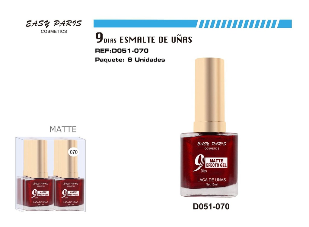 Esmalte de uñas 9 días 6/u 144/u