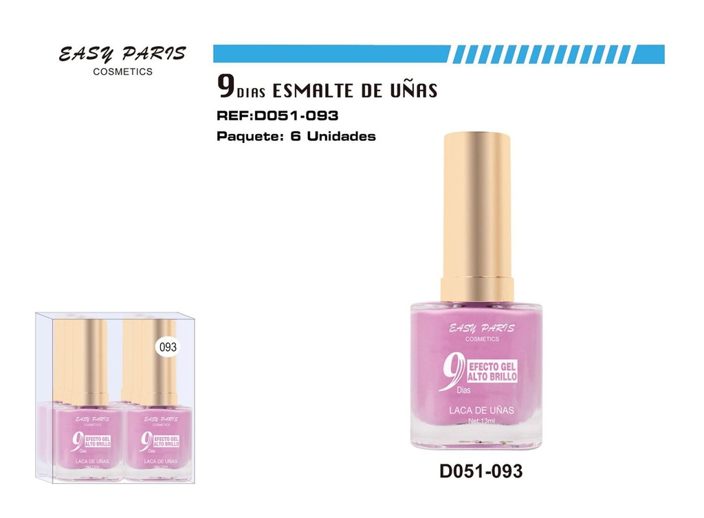 Esmalte de uñas 9 días 6/u 144/u larga duración