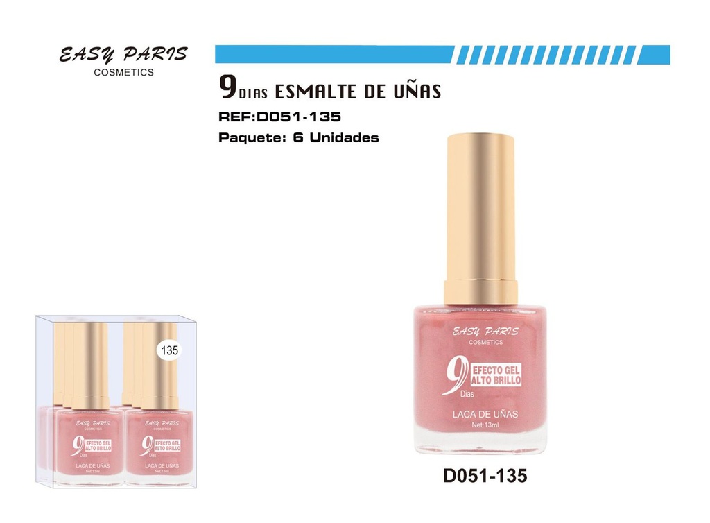 Esmalte de uñas 9 días 6/u