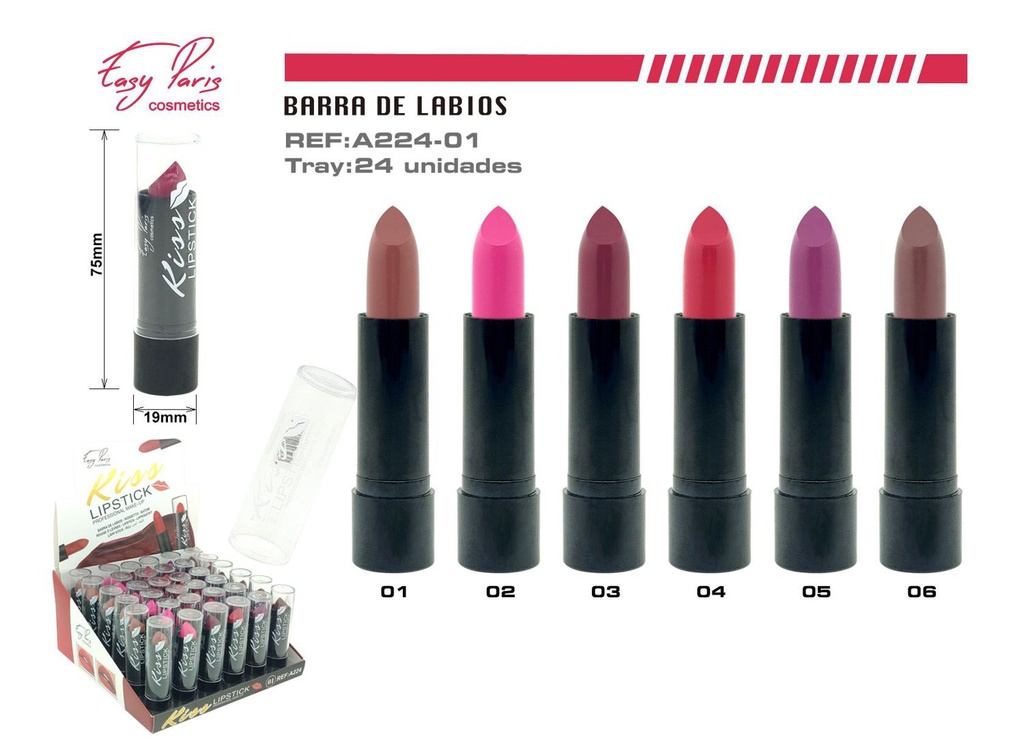 Kiss lipstick 36/u para maquillaje