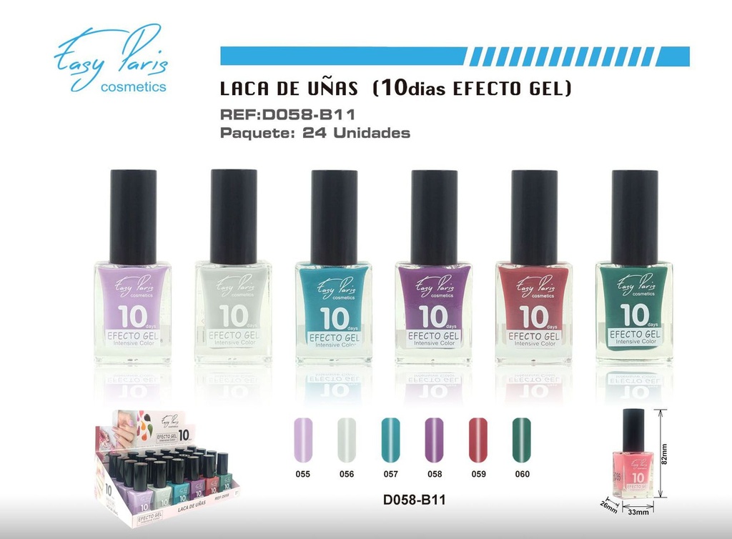 Esmalte de uñas alto brillo 10D 24/u