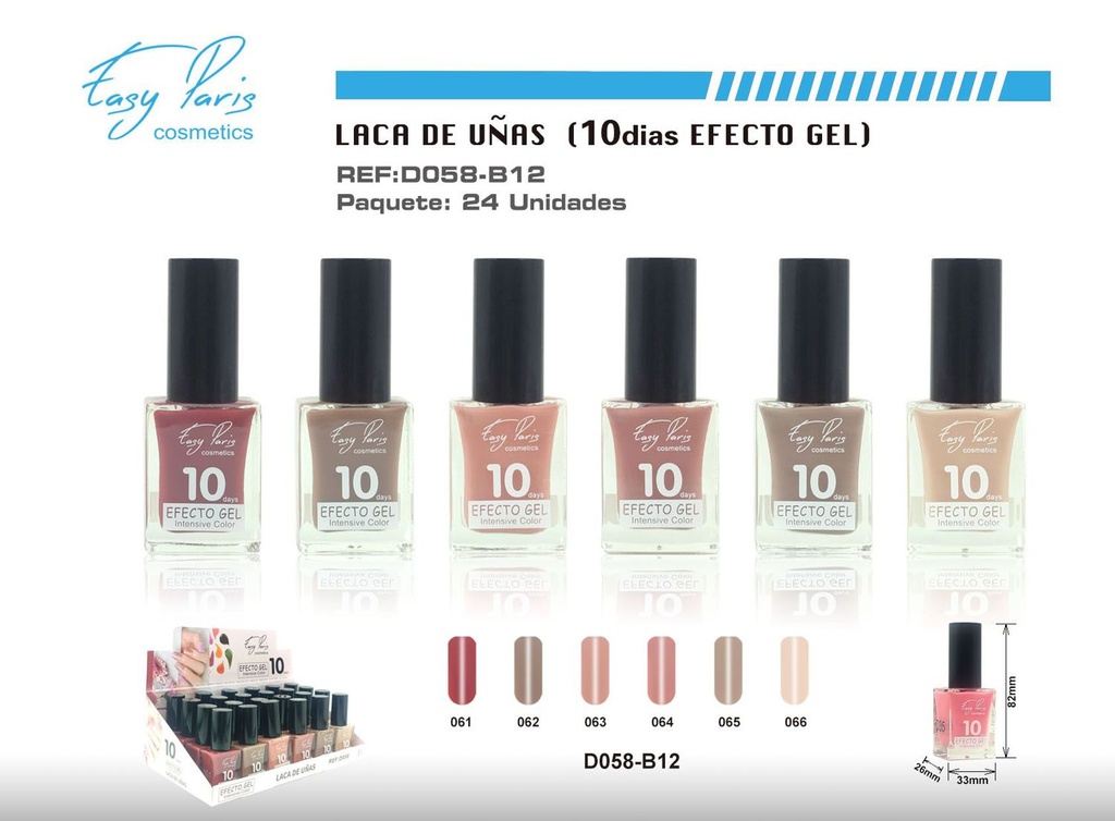 Esmalte de uñas alto brillo 10d 24/u para manicura