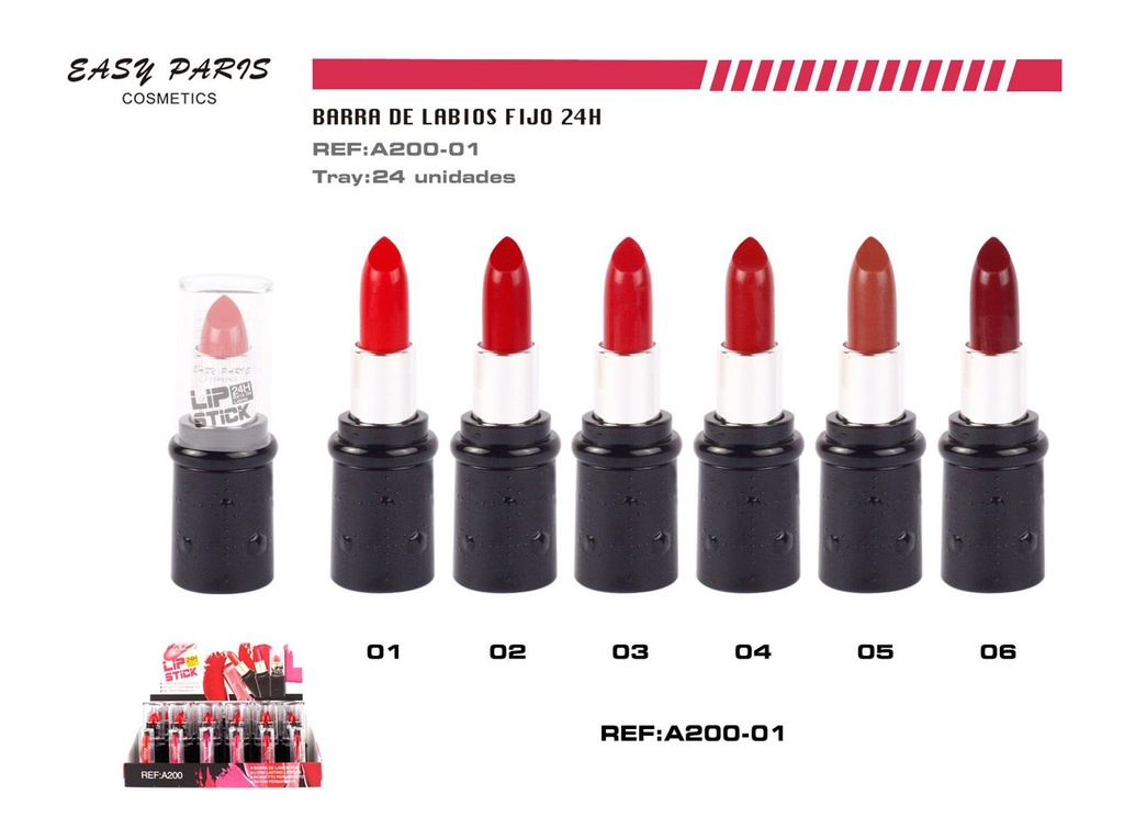 Barra de labios 24h 24/u 288/u para maquillaje