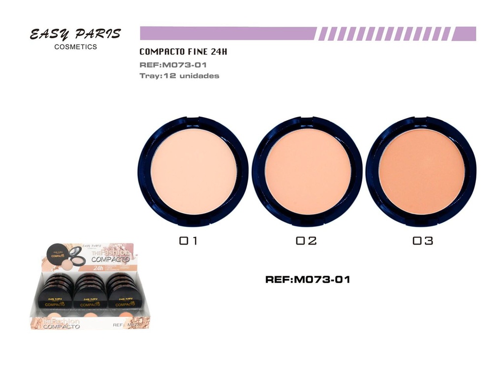 Maquillaje compacto Fine 24h 12/u para rostro