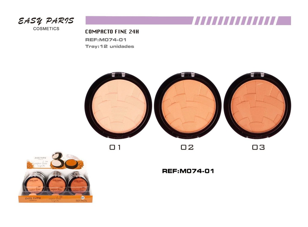 Maquillaje compacto superfino 24h para rostro