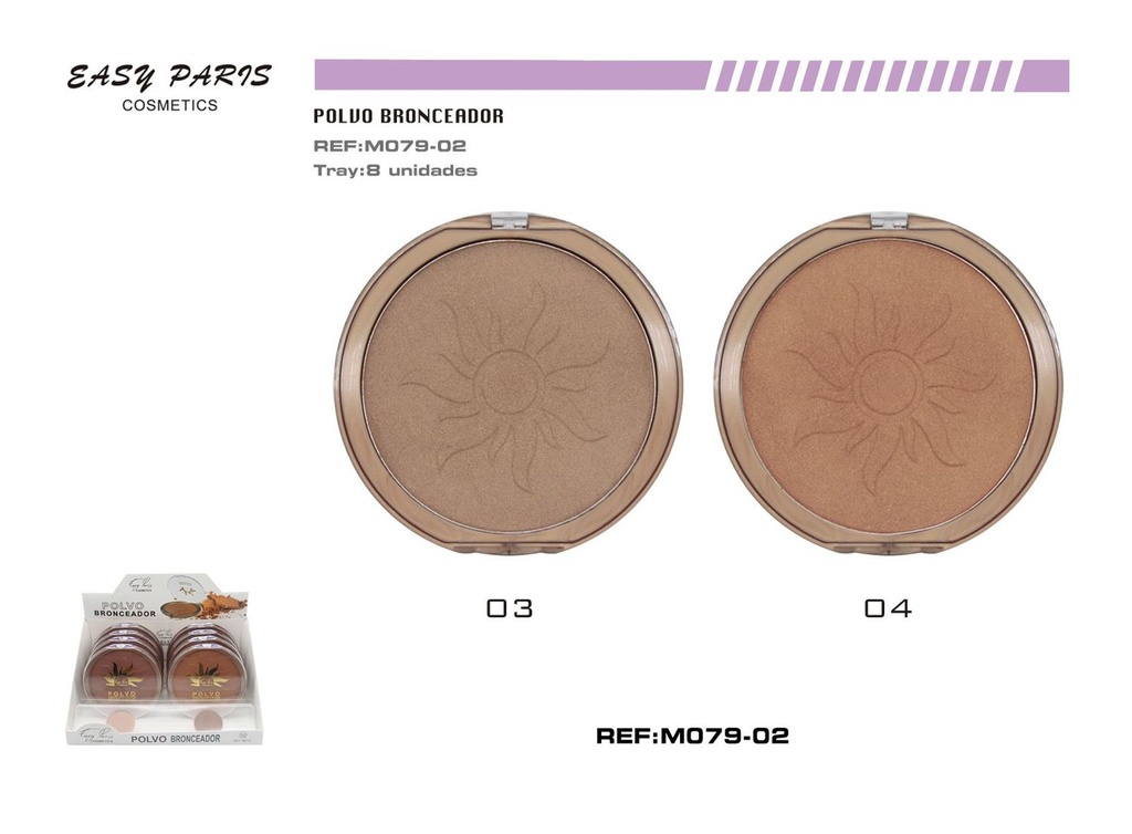 Maquillaje bronceador 8/u 96/u Easy Paris