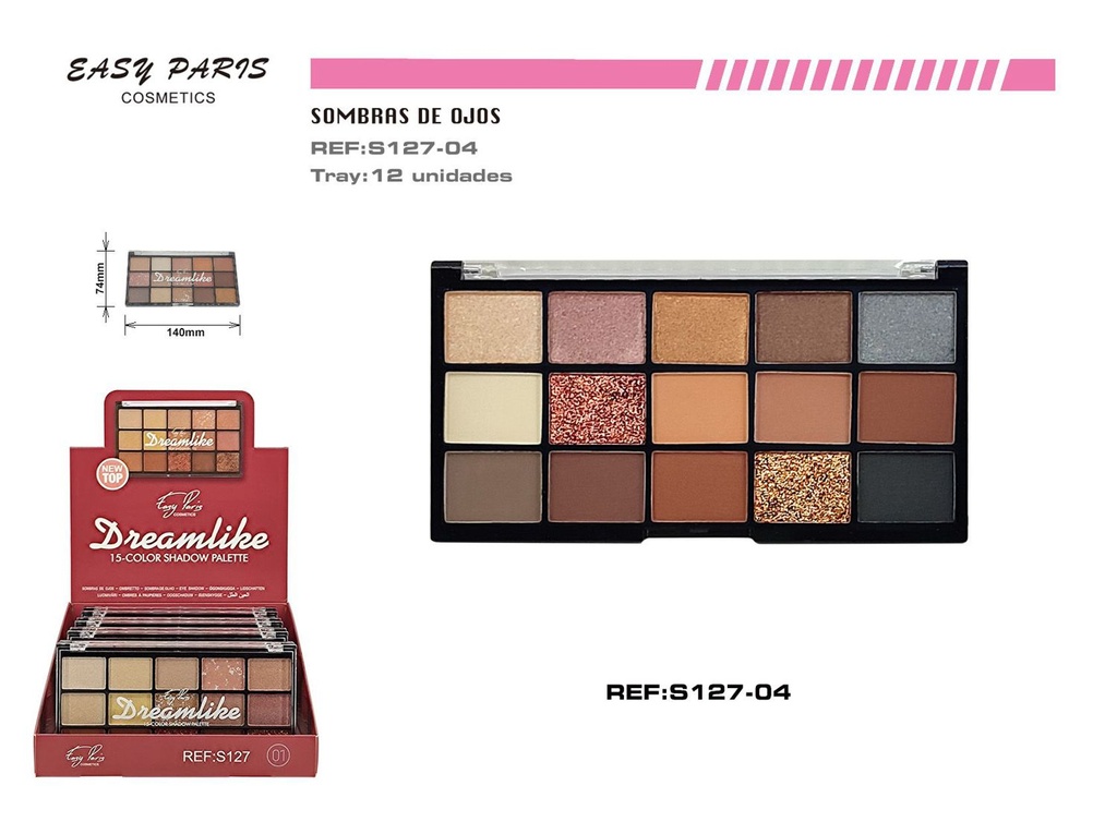 Paleta de sombras de ojos 15 colores 12 unidades - Maquillaje y cosméticos