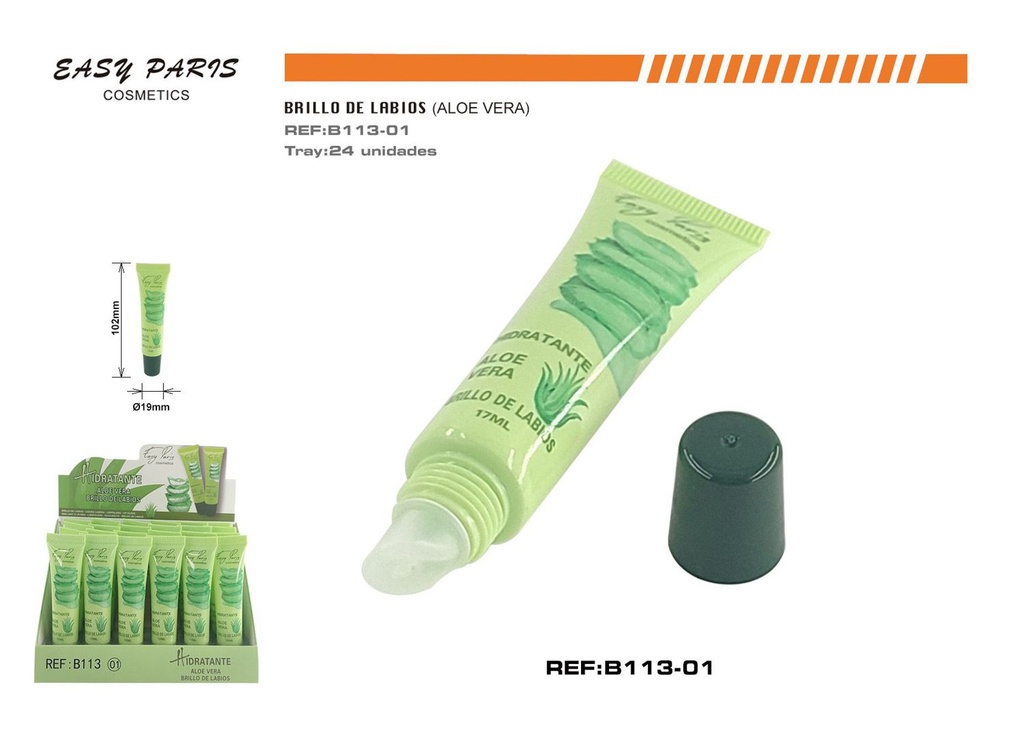 Brillo de labios Aloe Vera 24/u