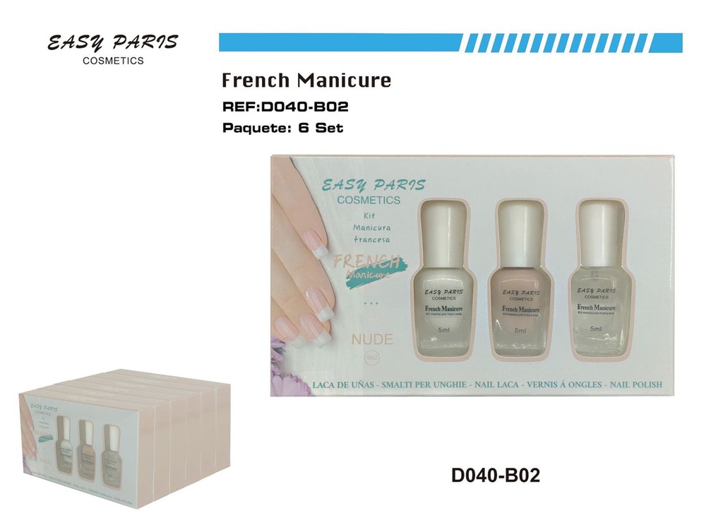 Kit de laca de uñas manicura francesa 5/u para decoración de uñas