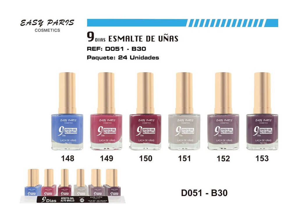 Laca de Uñas 9 Días 24/u - Esmaltes de uñas