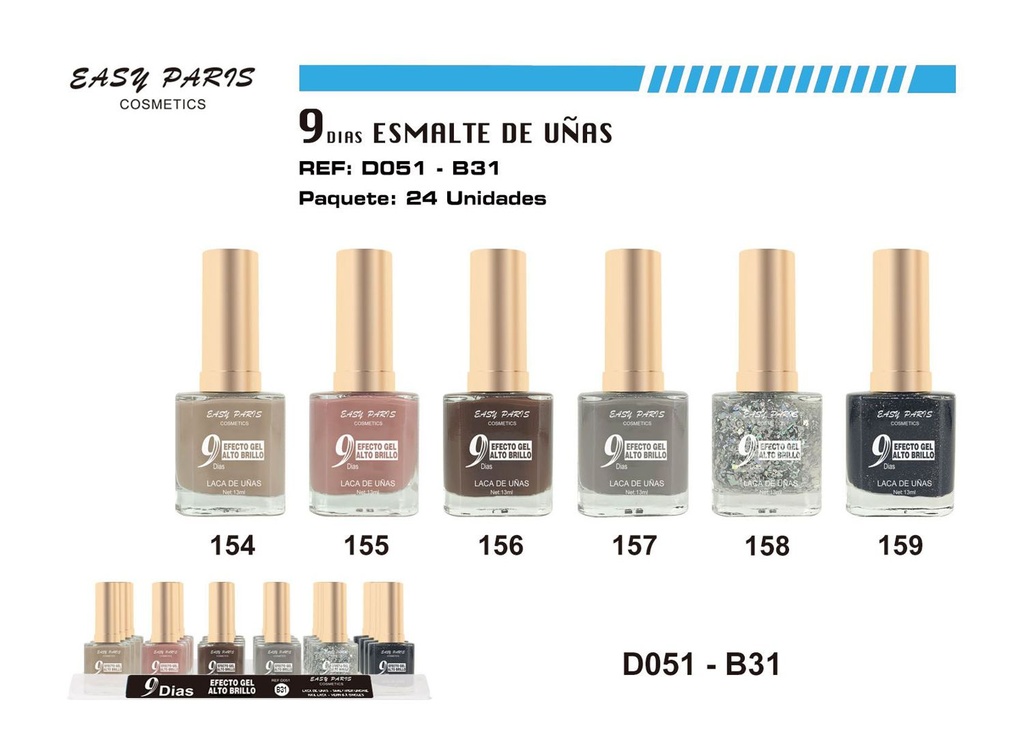 Esmalte de uñas 9 días 24/u