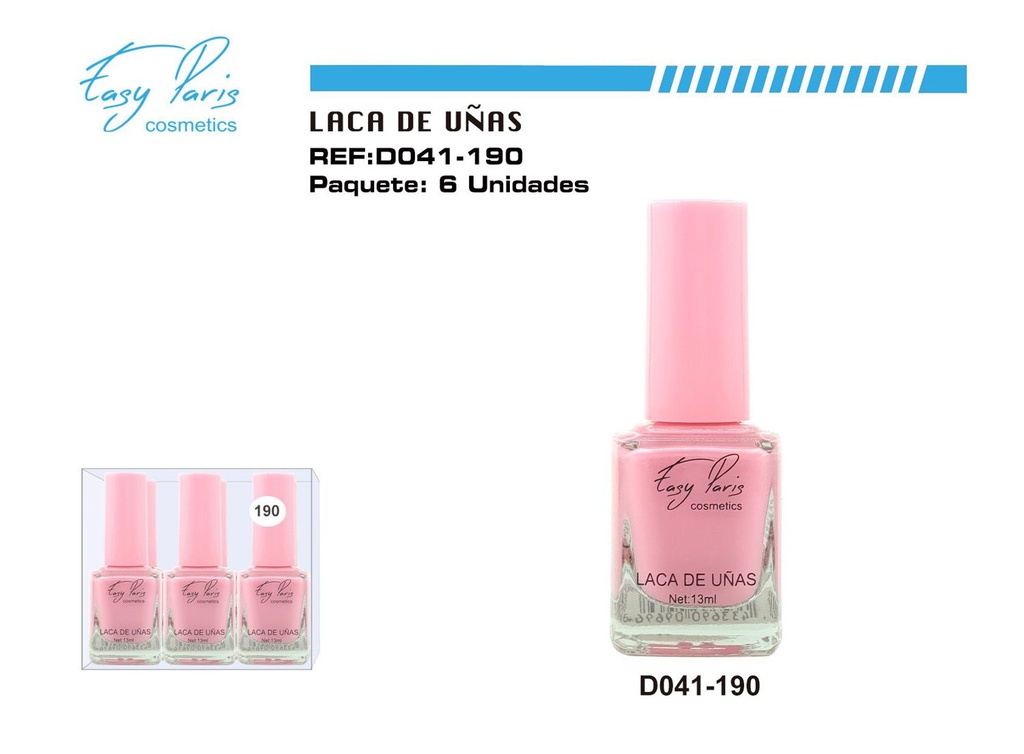 Esmalte de uñas Easy Paris 6/u para manicura