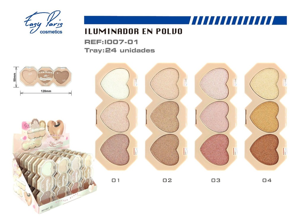 Iluminador trio 24 unidades - Productos de belleza y maquillaje