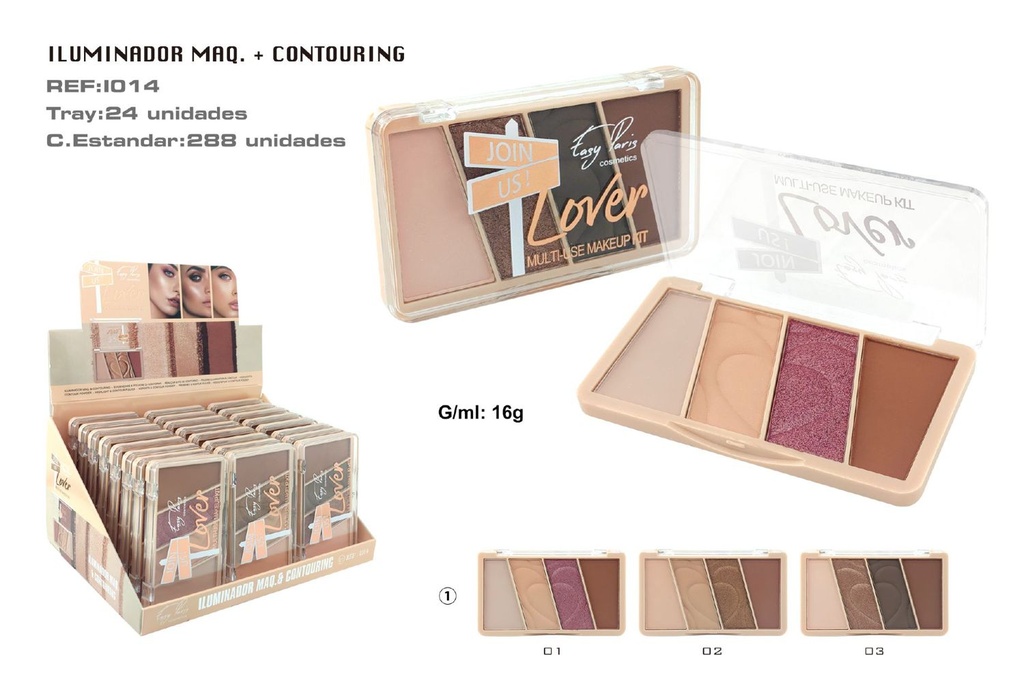 Iluminador y contouring 12/u para maquillaje