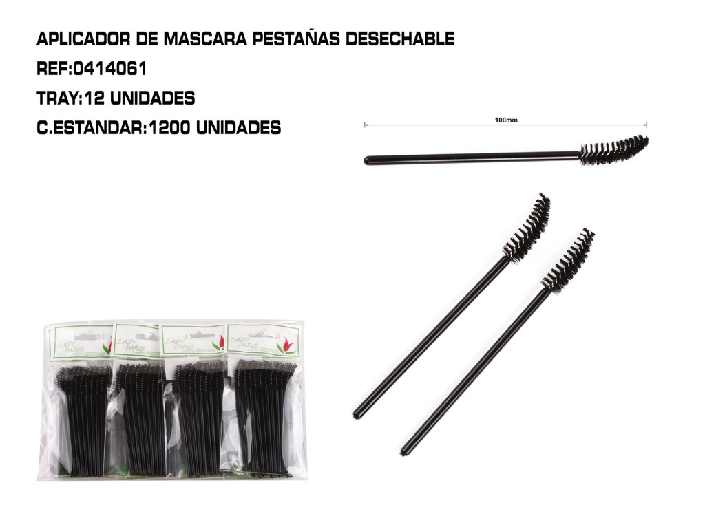 Pincel de Máscara de Pestañas Desechable 12/U - Aplicadores de máscara desechables
