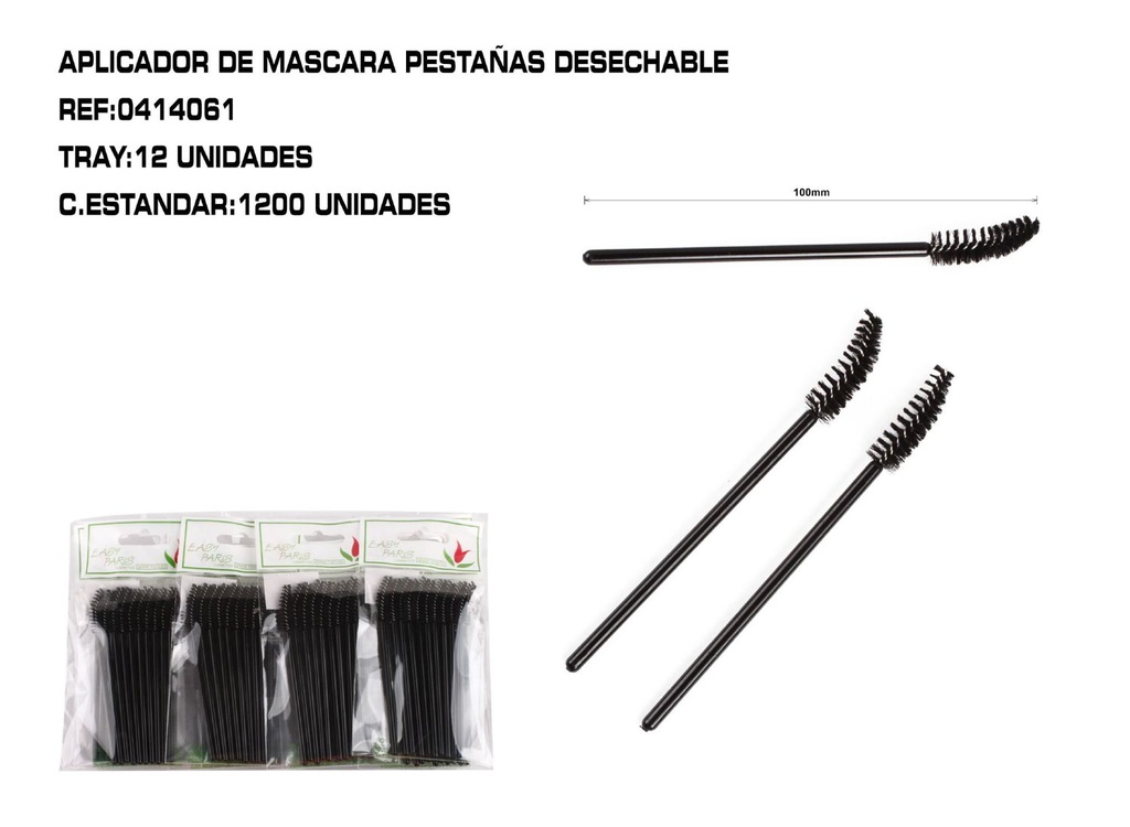 Pincel desechable para máscara de pestañas 12/u