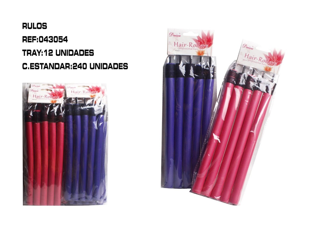 Rulos multiusos 1.6*24 cm 12 unidades 240/c - Accesorios de belleza y cabello