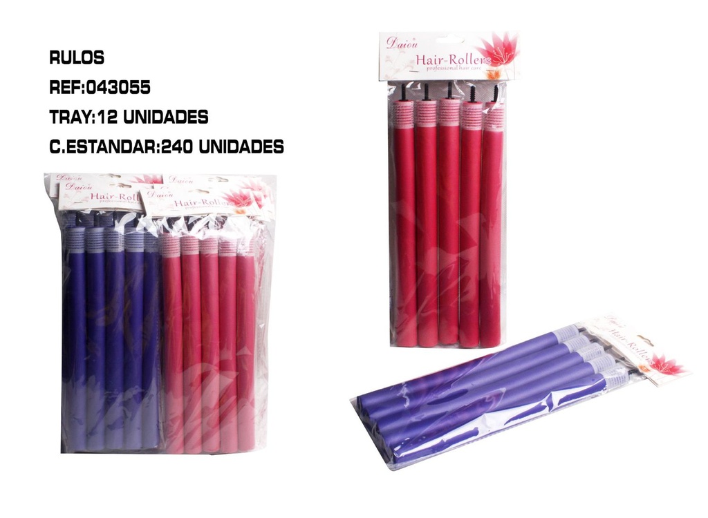 Rulos multiusos 1.8*24 cm 12 unidades 240/c - Accesorios de belleza y cabello