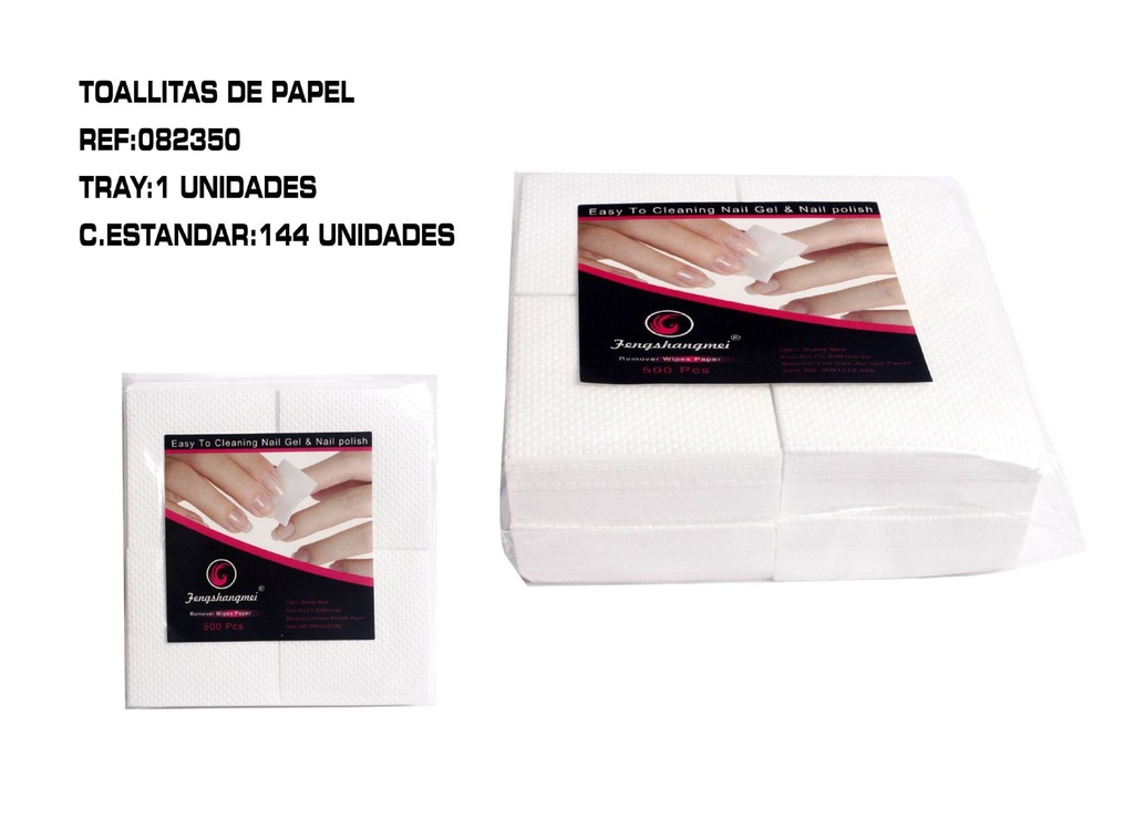 Cuadrados de papel desechable 1/u pack 500 para manicura