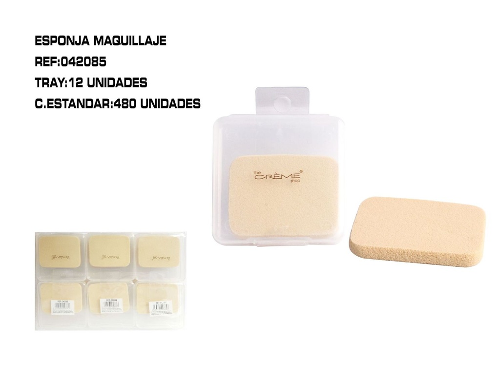 Esponja de maquillaje blanca 12/u para aplicación de base y polvo