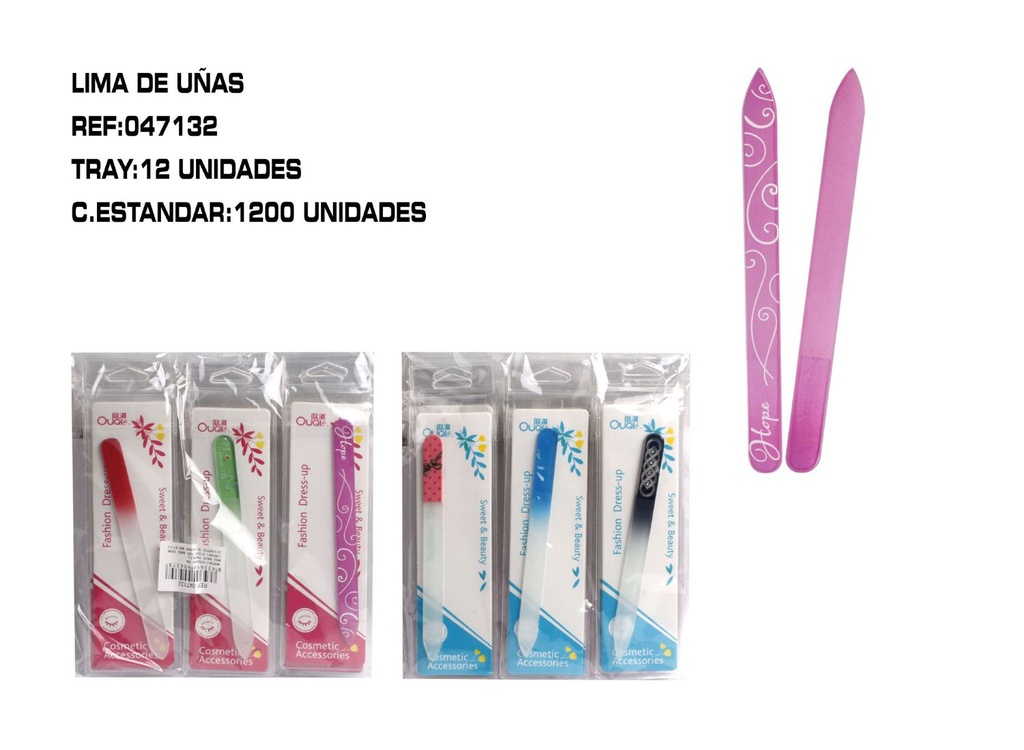 Lima de cristal 14 cm (12 unidades) - Herramientas de manicura