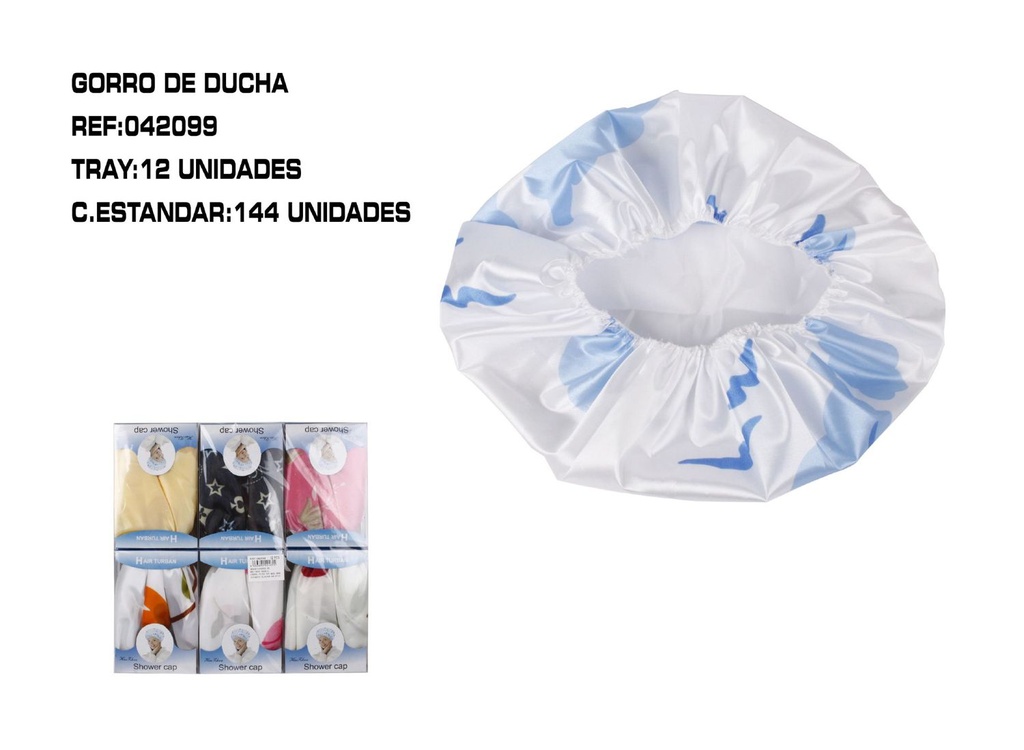 Gorro de ducha 12/u 360/c para baño y cuidado personal