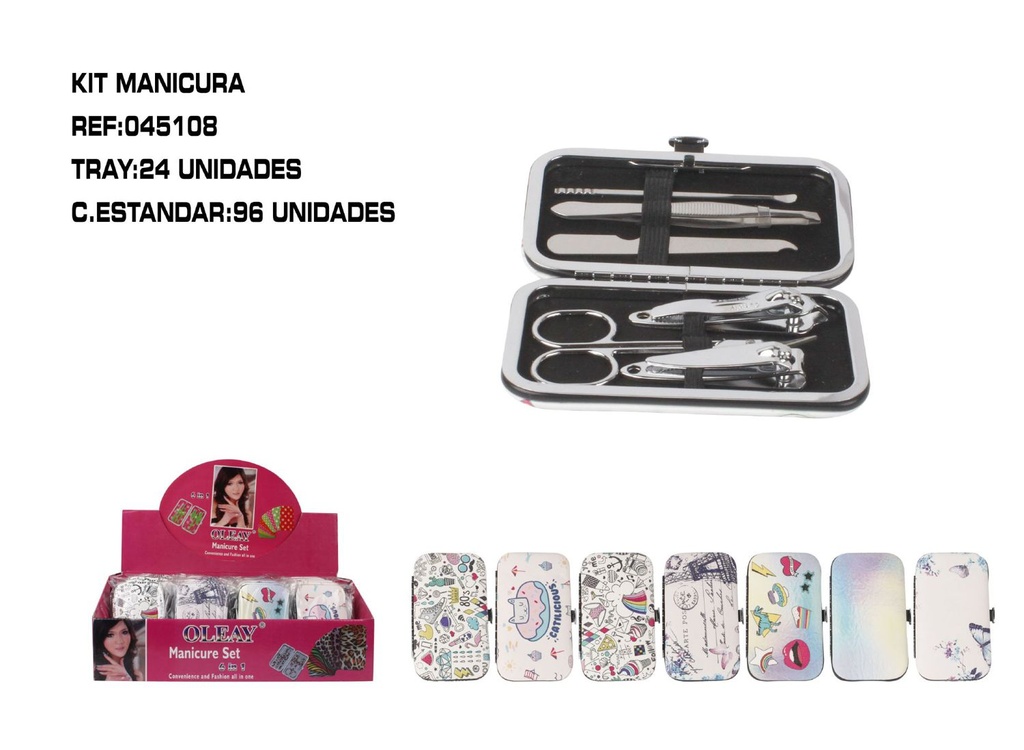 Juego de manicura 4 modelos 24/u 96/c para cuidado de uñas