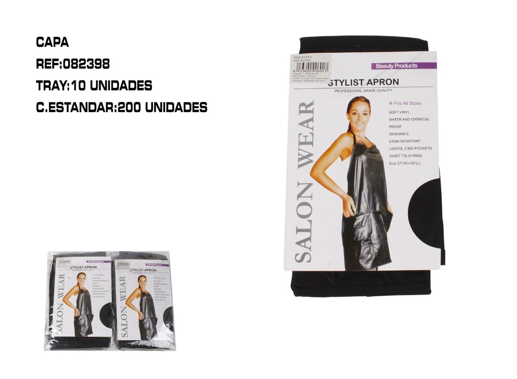 Delantal 0.6x0.8 de 10 piezas - Accesorios para belleza