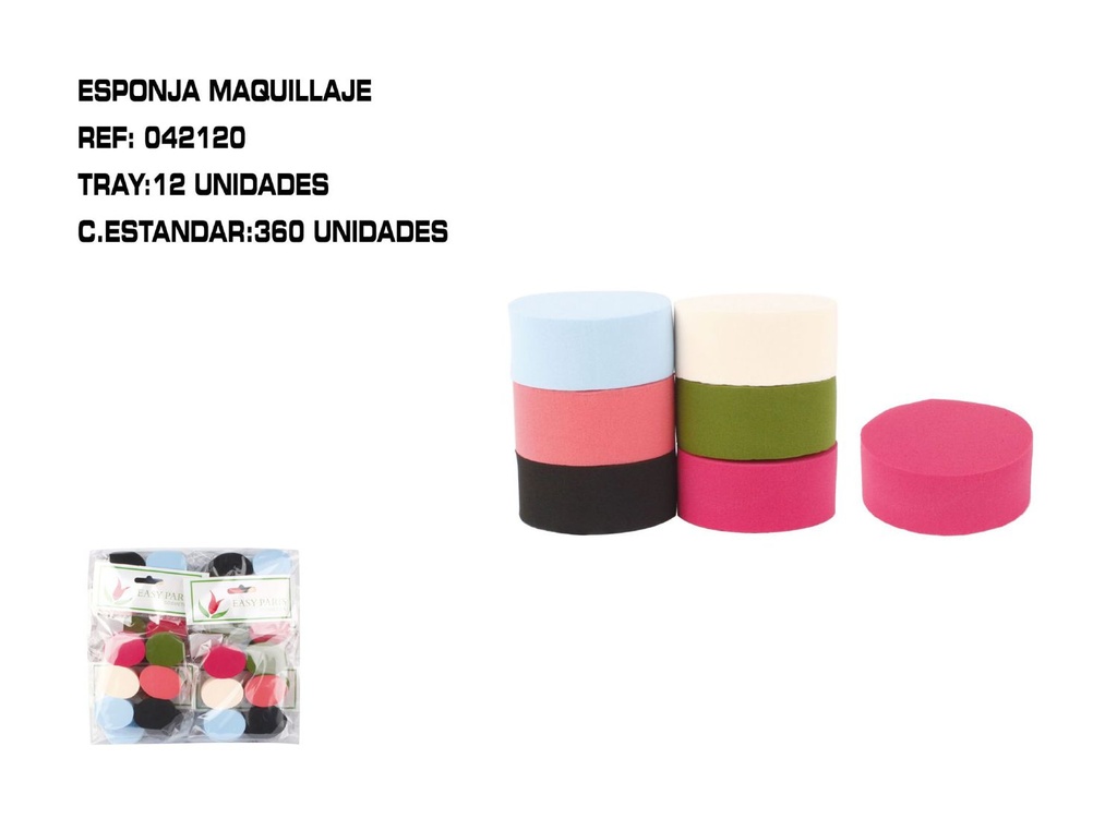 Pack de 6 esponjas de maquillaje ovaladas 12/u