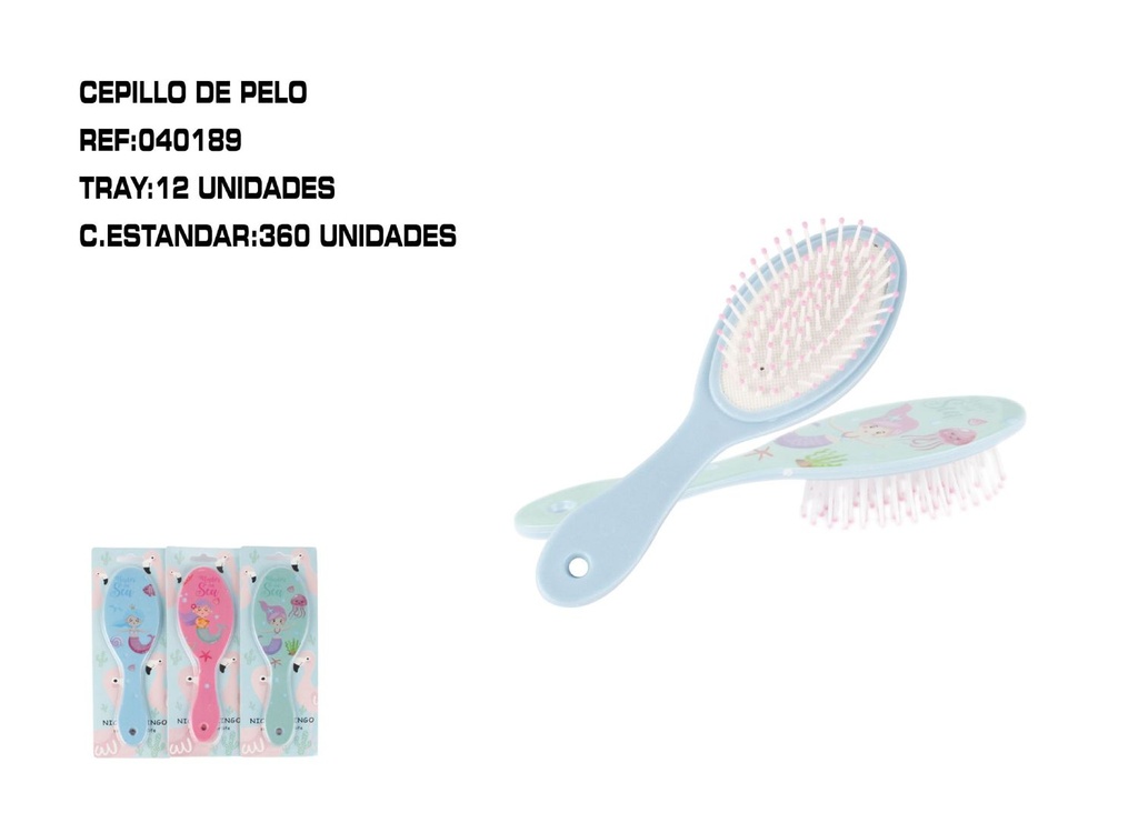 Cepillo de pelo sirena infantil 12/u para cuidado del cabello de niños