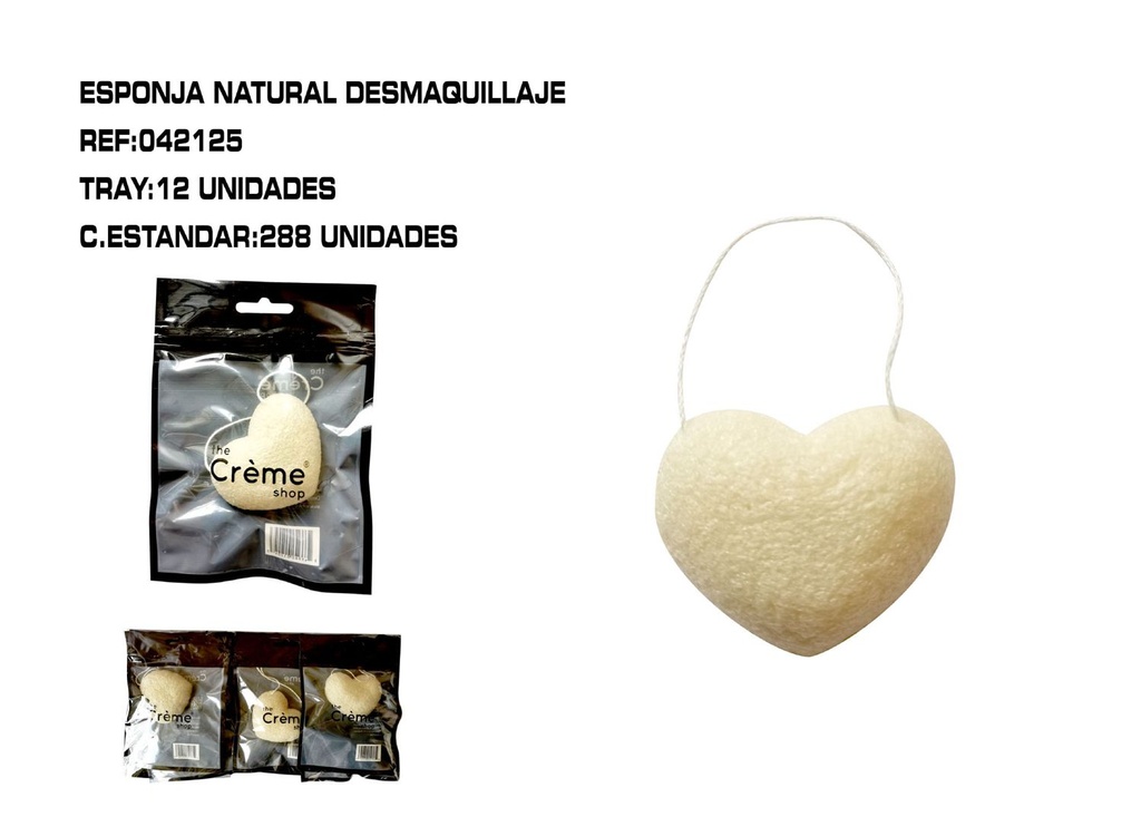 Esponja desmaquillante natural 12/u para limpieza facial