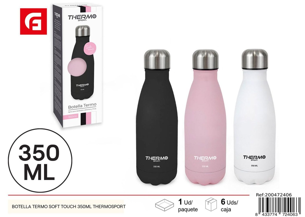 Botella termo Soft Touch 350ml Thermosport para bebidas calientes y frías