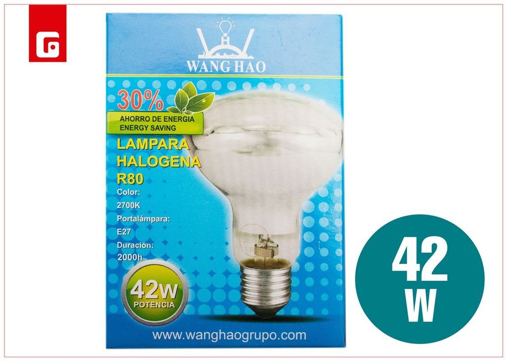 Bombilla halógena 230V 42W para iluminación