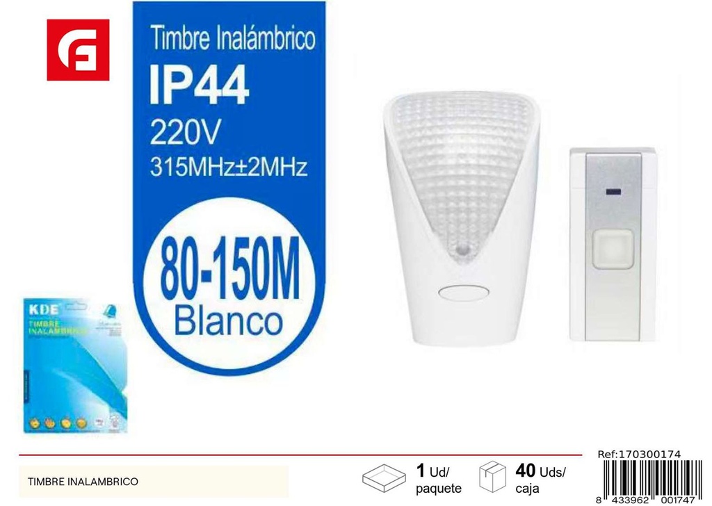 Timbre inalámbrico para hogar y oficina